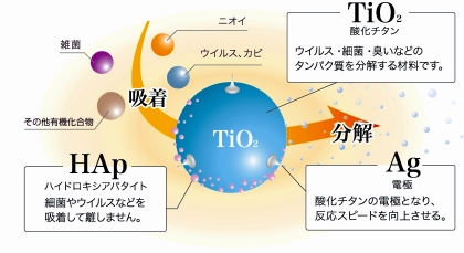 ニポン　酸化チタン模式図